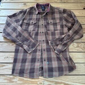 The North Face Outdoor Check Shirt Size Medium Men’s Brown Snap Front